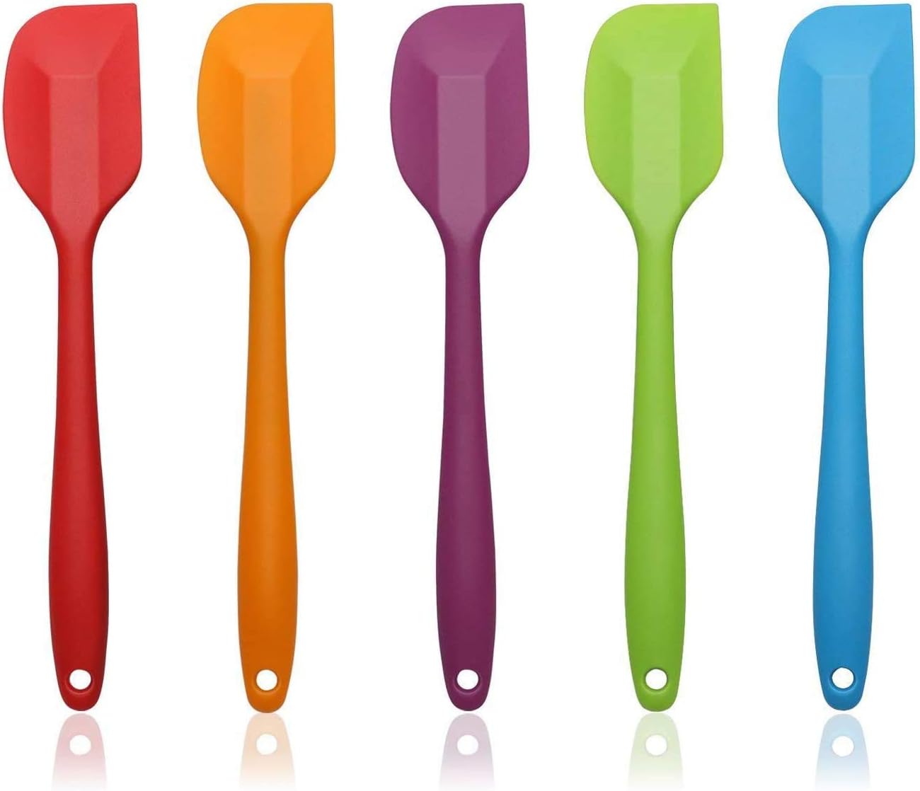 (Set of 5) 28cm Large Size Silicone Spatulas Heat-Resistant Spatulas Set Non Stick Rubber Baking Scraper Flexible Cooking Spatulas Cake Cream Butter Mixing Batter Tool