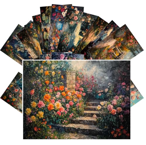 FLONZGIFT Postcards Pack [24 cards 4"x6"] Rose Garden Retreats