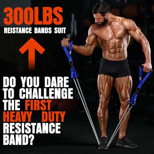 image for COOBONS FITNESS Heavy Resistance Bands for Working Out, 300LBS Exercis