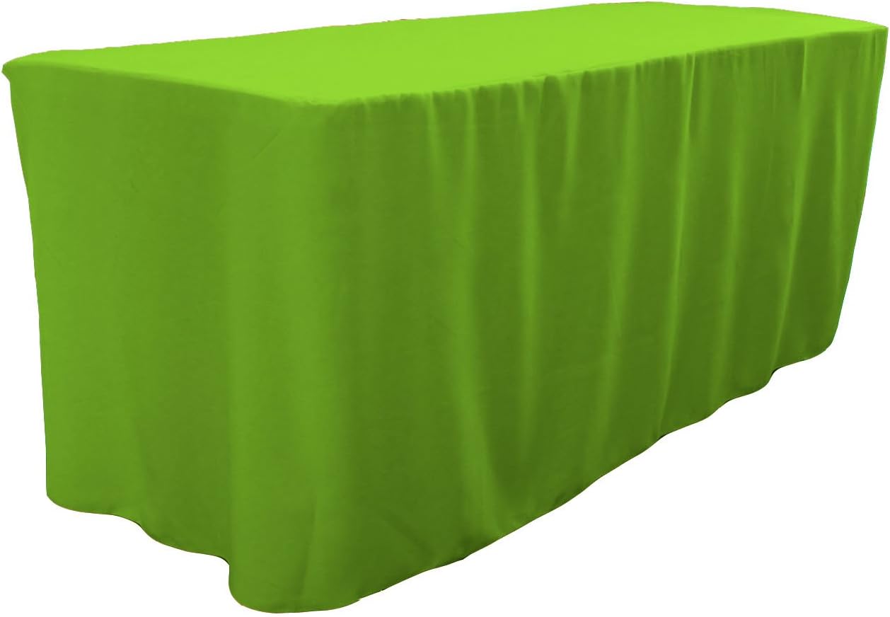 LA Linen Polyester Poplin Fitted Tablecloth, 96"L x 30"W x 30"H, Royal Blue