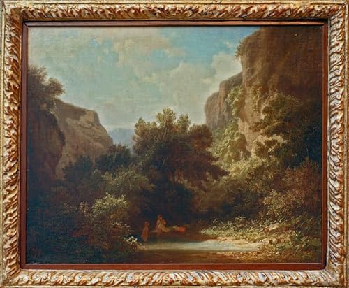 Affiche impression d'art Felsige Gebirgslandschaft Carl Spitzweg tableau toile