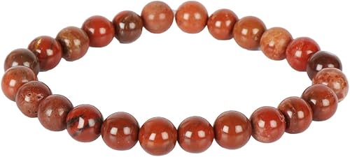 GEMHUB Pulsera de piedras semipreciosas de jaspe rojo curativo Reiki de 0.315 in con cuentas redondas elásticas, Gema, Turquesa (Indian Turquoise)