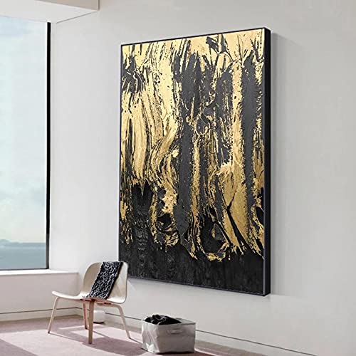 Toile abstraite feuille d'or de haute qualité pour une décoration murale haut de gamme