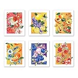 YIMEHDAN Colorful Fruit Wall Art Print -- Strawberries, Oranges, Blueberries, Plums ,Pomegranate, Pe