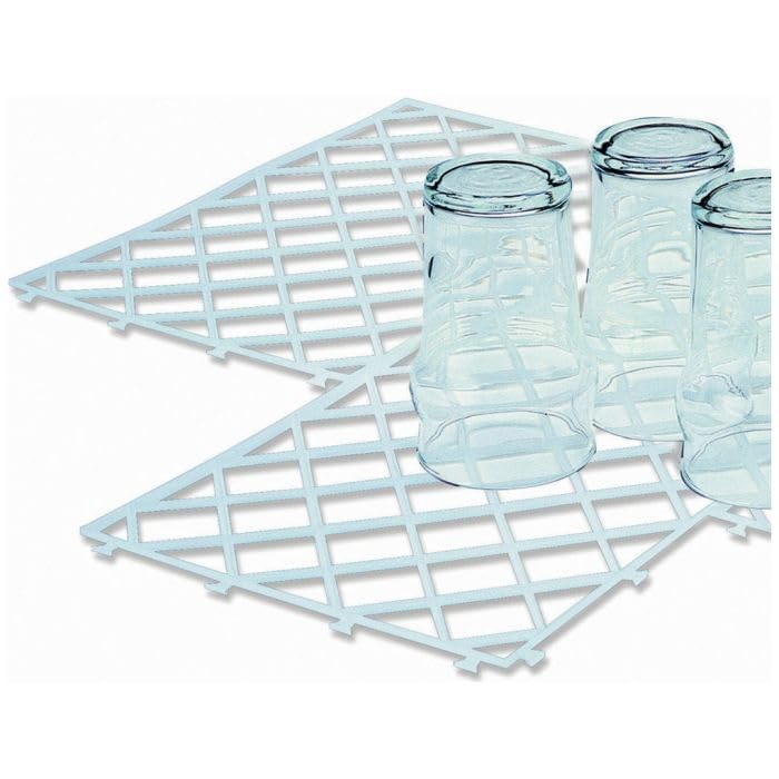 Chabrias Ltd 20 White Glass Stacking Mats - UK Made Glass Shelf Liner, Interlocking Bar Glass Mats, Ventilation Mats - Ideal for Home Bars & Pubs