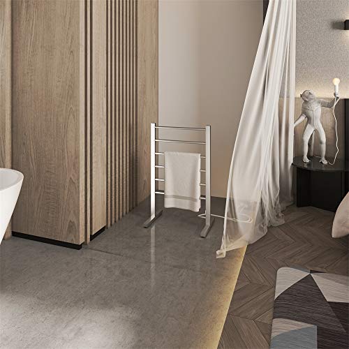 Sharndy Portable Electric Towel Warmer Etw78-1 Freestanding Drying Rack For Home Bathroom Stainless Steel Brushed Nickel, 6 Bars, 65W #TOP3