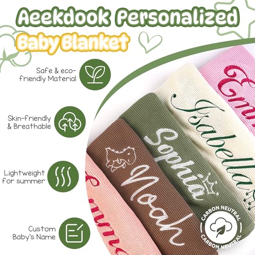 Image of Personalized Baby Name Blanket, Custom Knit Blanket Embroidered with Name, 30x40in Custom Baby Gifts for Boys and Girls, Newborn for Boy /Girl