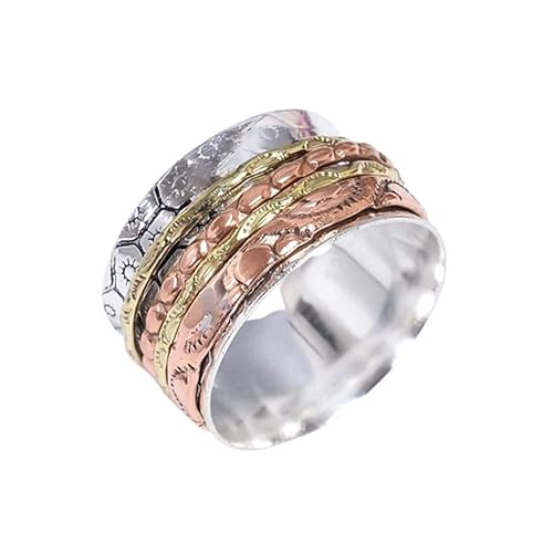 925 Sterling Silver Ring, Spinner Jewelry For Women, Bohemian Spinner Ring, Gift For Wife, Hammered Ring, Fidget Spinner Ring, Chunky Ring, Spinner disponible en Yaxa El Salvador