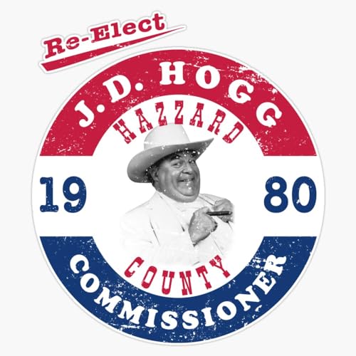 LAD Studio Distressed Re-Elect Boss Hog in 1980 Sticker Bumper Sticker Vinyl Decal 5""