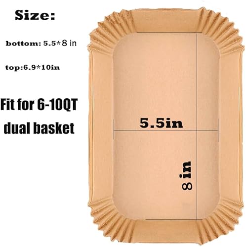 Miniatura 2 de 250 piezas de revestimientos desechables para freidora de aire, revestimientos de papel de pulpa de madera de grado alimenticio para Ninja DZ201 de