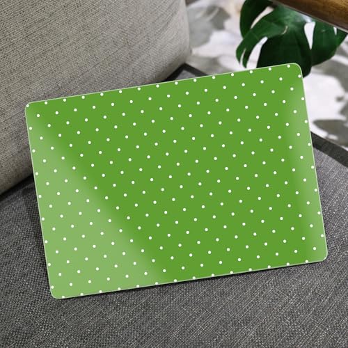 Image of MEEgoodo Case for M5 /M4 /M3 /M2 MacBook Air 13 inch 2026 2025 2024 2022, Fit Model A3449 /A3240 /A3113 /A2681, Case Compatible with MacBook Air 13.6-inch, White Dots & Green