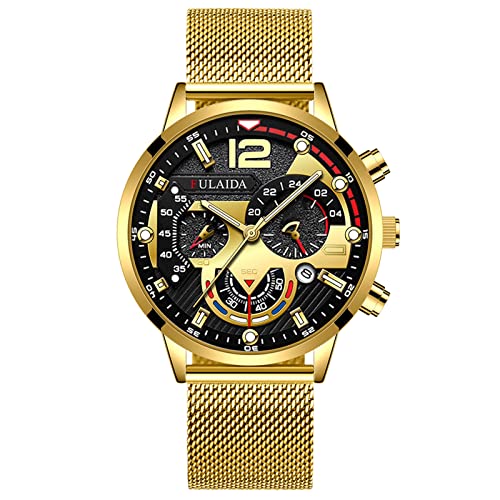 Reloj de pulsera analógico de cuarzo para hombre, con carcasa de acero inoxidable, para exteriores, D, One Size, pulsera