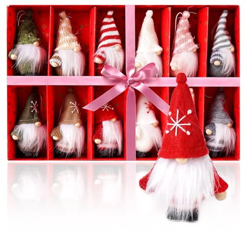 12 Stück Weihnachtsdeko Wichtel, Strick Plüsch Weihnachtswichtel...