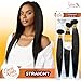 Sensationnel Curls kinksandco synthetic bundles - straight multibundle quick weave hair for natural 3c to 4c hair textures (14 16 18 inch, T1B/30)