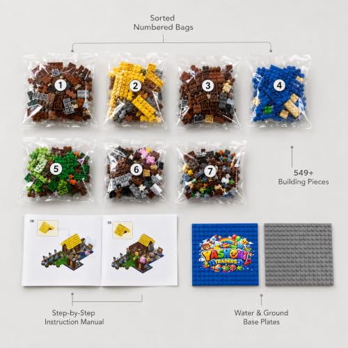 Image of Yashoni Building Blocks Toy Set for Kids | DIY STEM Construction Bricks with Mini Figures, Creative Models & Educational Play Set| Blocks Game (549, The Cottage)