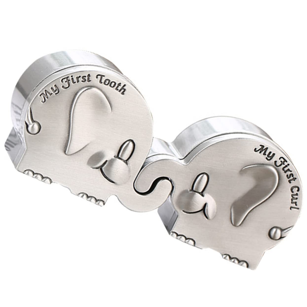 Cabilock 1Pair Keepsake Box for First Tooth Elephant Design Tooth Fairy Holder for Portable and Easy to Use for Storing Milk Teeth and Keepsakes