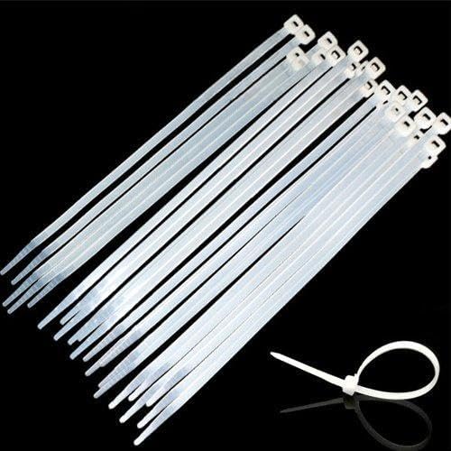 Wideskall® 12" inch White Nylon Cable Zip Ties Self Locking 5mm Tensile 50lbs...