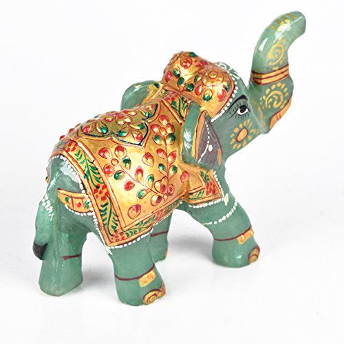 GEMHUB Hand Carved Approximately 1649.00 Ct Amazing Green Jade Gemstone Elephant Statue DB-4814