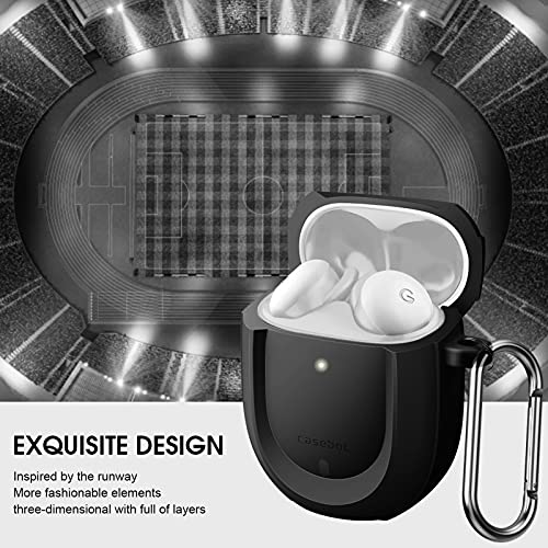 Casebot Case Cover For Pixel Buds A-Series 2021 And Pixel Buds 2 (2020), Rugged Shield Protective Skin [Front Led Visible] (Black) #TOP3