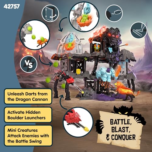 Image of Schleich Eldrador - 119PC Smashrador Master Cave Fortress BattleCave Playset - Light Up LED Toy with 18 Battle Functions - with 4 BattleCaves and 6 Eldrador Creatures for Boys, Girls - Kids Ages 7+