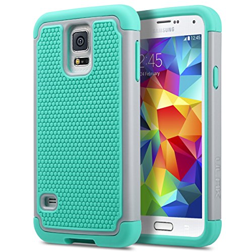 ULAK Galaxy S5 Case, Knox Armor Slim Hybrid Shockproof Silicone Rugged Hard Plastic Case Protective Cover Shell for Samsung Galaxy S5 S V I9600 (5.1