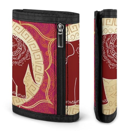 Tri-Fold Wallet, Polyester Coin Purse with Key Chain ID Card Holder for Unisex3