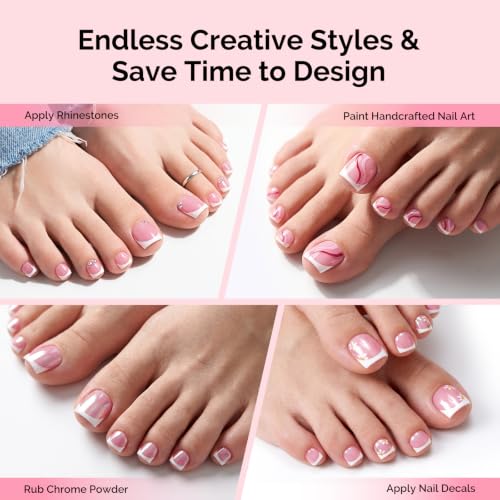 Image of MelodySusie French Tip Sharp Square Press On Toenails Kit,15 Sizes 150Pcs | Pre-Shaped Soft Gel,Half Matte Full Cover Clear Acrylic Press on Nails for DIY Extension&Salon,Long-Lasting Manicure