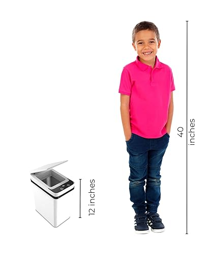 Miniatura 8 de Pure Flower Home - Cubo de basura automático pequeño de 12 litros con tapa, impermeable, sin contacto, con sensor de movimiento, para baño