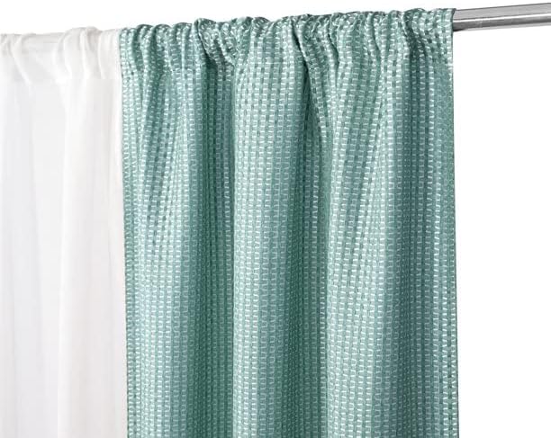 Miniatura 7 de Sunclipse Juego de 4 paneles transparentes de punto abierto y cortinas lisas para ventana, color aguamarina, 37 x 63 pulgadas