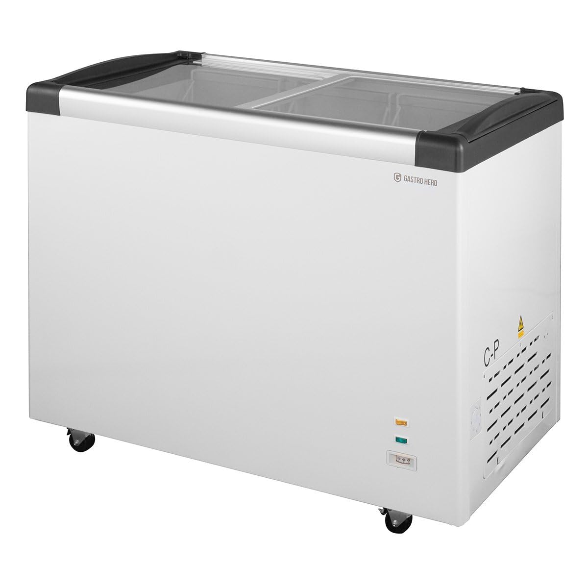GastroHero Gefriertruhe ECO 350 I Tiefkühltruhe groß 273L I Kühltruhe abschließbar I Gefriergerät mit Glasschiebedeckel I -18°C bis -22°C