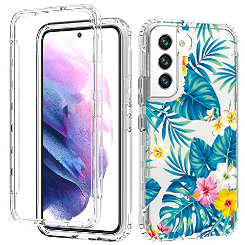 Coque Galaxy S22 5G antichoc transparente en TPU souple motif floral