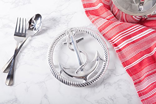 Dii Decorative Trivet Set For Pots & Pans Dining Table Hot Pot Holder, Casted Metal, 8X8, Anchor & Rope, 2 Piece #TOP3