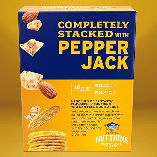 Image of Blue Diamond Almonds Nut Thins Cracker Crisps, Pepper Jack,4.25 Ounce (Pack of 4)