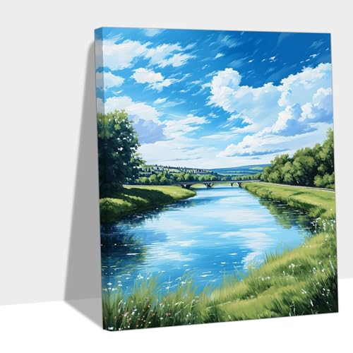 数字油絵湖 2025 Paint by Numbers 自然大人初心者簡単手芸 DIY キットホーム オフィス装飾プレゼント 80x110cm Y#B399
