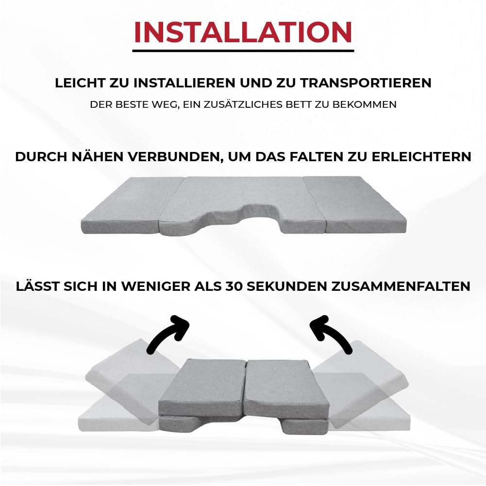 K´Foam Faltmatratze für Vorderbett Camper für Mercedes Viano grau (2003-2014) W639