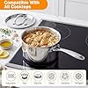 Cooks Standard Stainless Steel Sauce Pan with Lid, 3 Quarts Tri-Ply Clad Saucepan, Small Kitchen Induction Pot, Dishwasher & Oven Safe, Compatible with All Cooktops #2