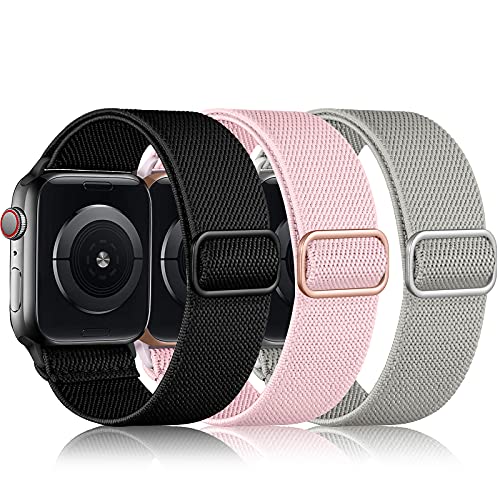Image of DaQin 3 Pack Stretchy Solo Loop Compatible with Apple Watch Bands Men Women