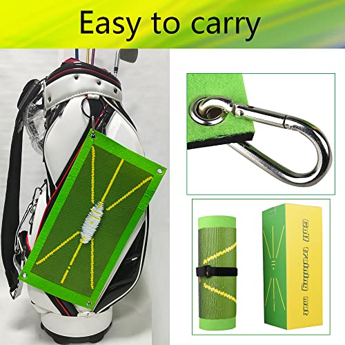 Golf Training Mat For Swing Detection，Golf Mat，Golf Mat That Shows Swing Path，Analysis Swing Path And Correct Hitting Posture Golf Practice Mat, Advanced Guide And Rubber Backing Golf Hitting Mat #TOP4