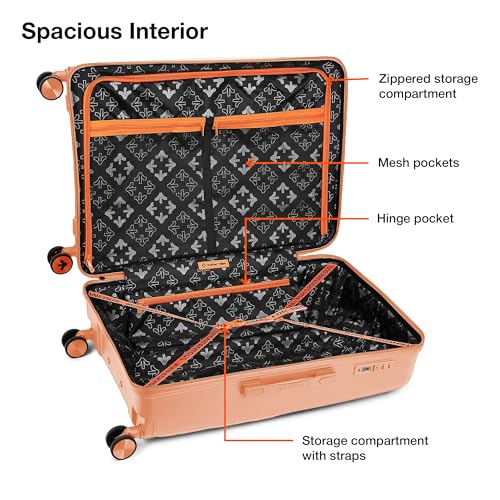 Image of Nasher Miles Polypropylene Spinner Seattle Hard-Sided Check-in Luggage 28 inch | 75cm | 8 Wheels Large Trolley Bag for Travel | Suitcase (Peach)