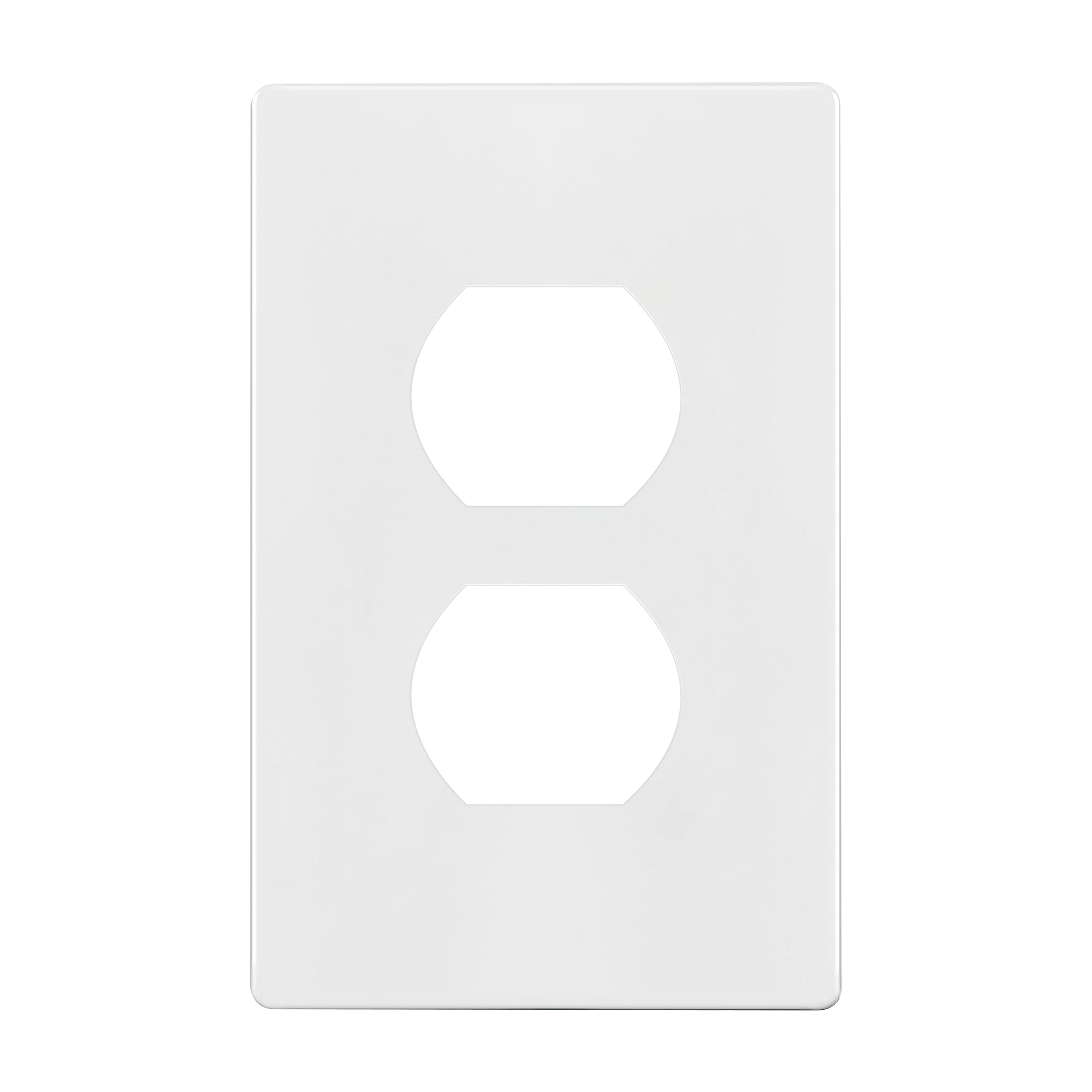 Photo 1 of ENERLITES Screwless Duplex Wall Plate, Child Safe Receptacle Outlet Cover, Standard Size, 1-Gang 4.68" x 2.93", Unbreakable Polycarbonate Thermoplastic, UL Listed, SI8821-W, Glossy, White