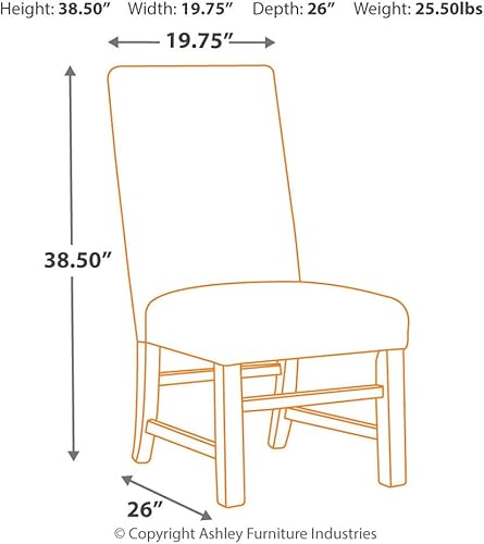 Miniatura 3 de Signature Design by Ashley Sommerford Urban Farmhouse Silla de comedor tapizada de 19 pulgadas, 2 unidades, color marrón
