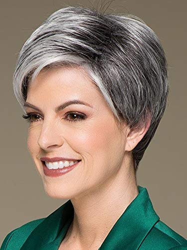 Coco Wig Petite Avg Cap Color Chocolate Mix - Ellen Wille Wigs 3.5" Short Pixie Cut Synthetic Lace Front Monofilament Crowne Piece Out Bangs Peluca Smaller Heads Bundle MaxWigs Hairloss Booklet