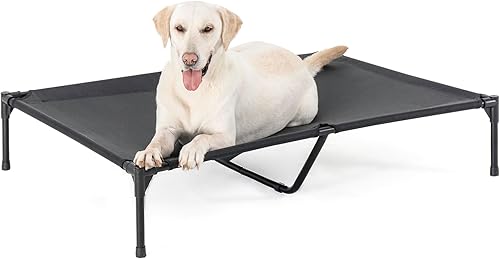 Cama elevada XL para perros grandes, camas extra elevadas para perros, cunas resistentes con malla reciclable Teslin de apoyo duradero, cama para