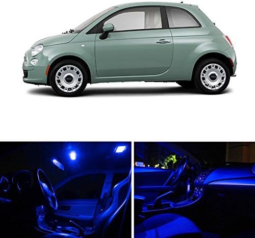 LEDpartsNow Interior LED Lights Replacement for Fiat 500 2012-2017 Blue Accessories Package Kit (3 Pieces)