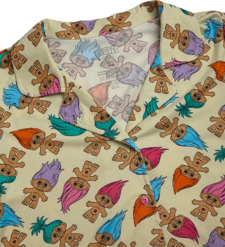 Image of COCO BRANDS Minions Chucky Trolls Scooby-Doo Womens Pajama Shorts Set - 2 Piece Short Sleeve Sleep Shirt Lounge Sets
