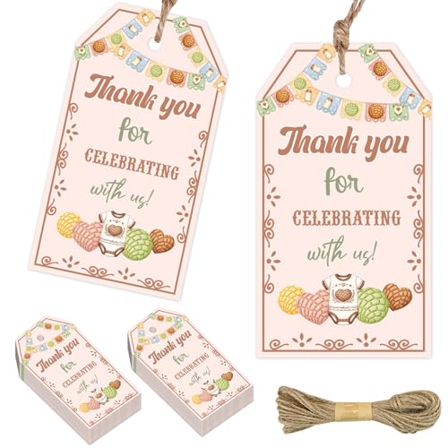 Étiquettes baby shower Conchita pour décoration de table révélation de sexe