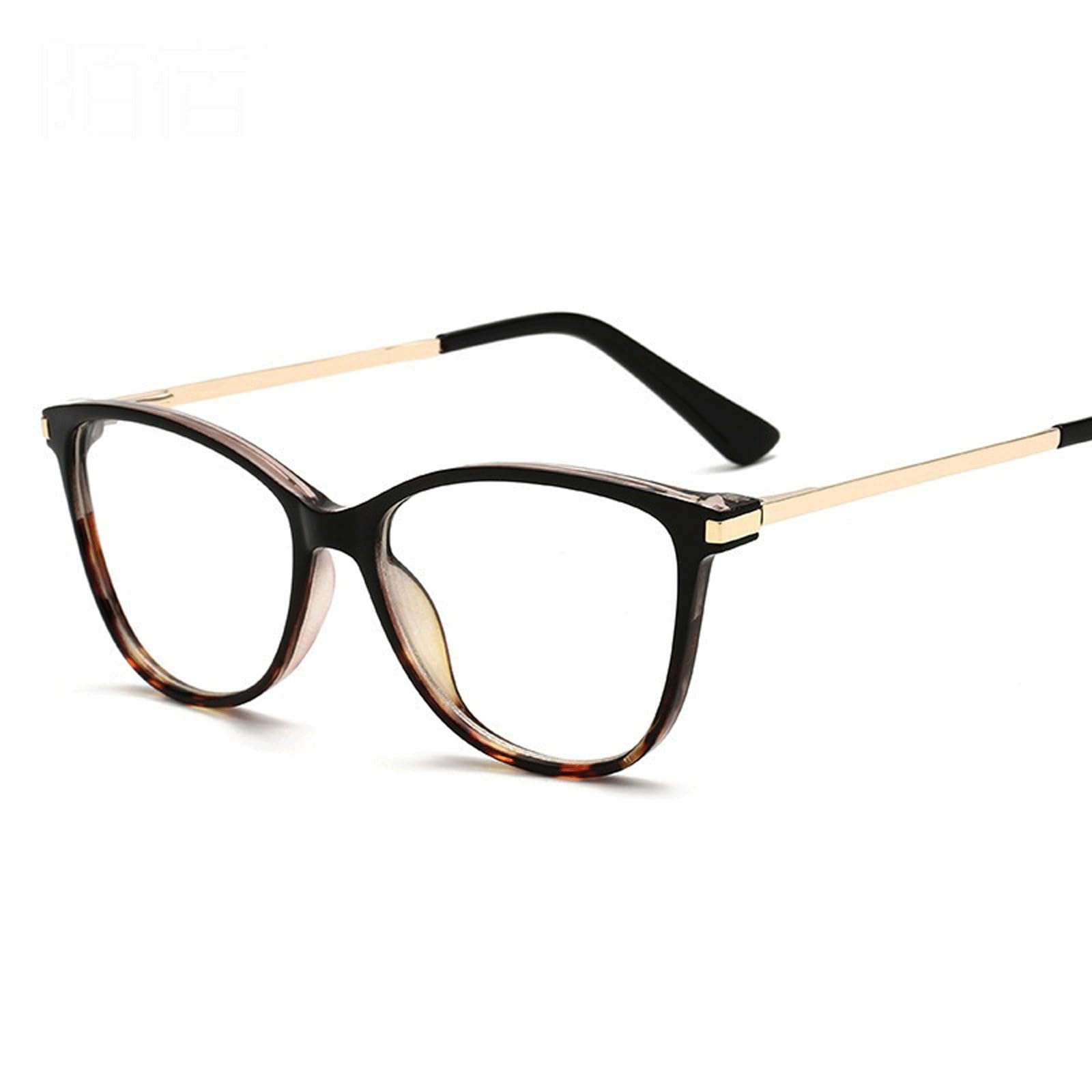 Occhiali alla Moda con Montatura for Occhiali Cat-Eye for Computer, Occhiali Anti-Luce Blu, Occhiali Senza prescrizione, Occhiali da Lettura Leggeri(Balck Tortoiseshell)