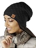✴ Warme Damen Mütze Herbst Winter StrickMütze II Angenehmer Tragekomfort auch bei kalten Temperaturen durch Fleece Futter 💗 Wunderschönes facettenreiches Design