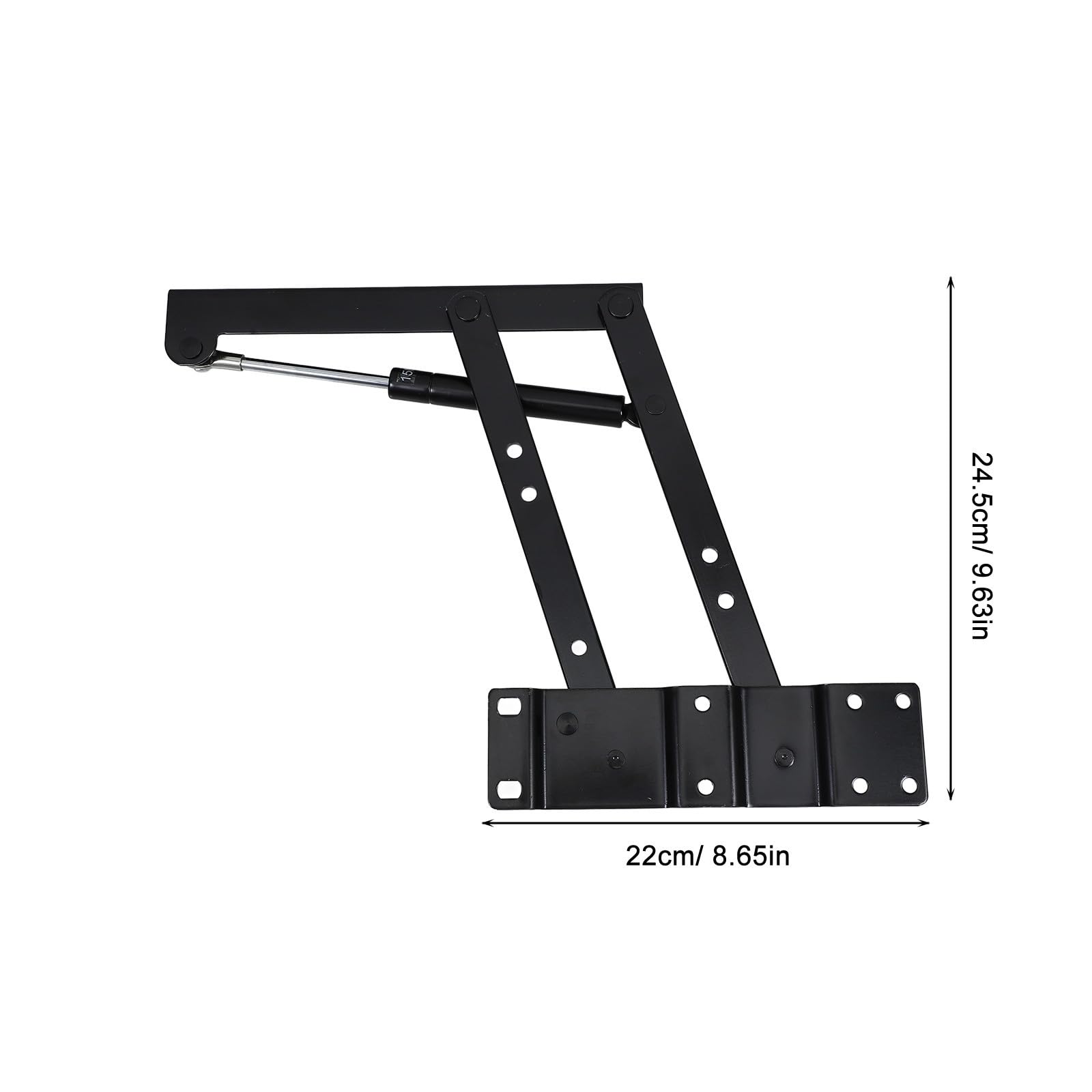 Soporte Elevador de Muebles Plegable de Hierro Negro, 1 Par