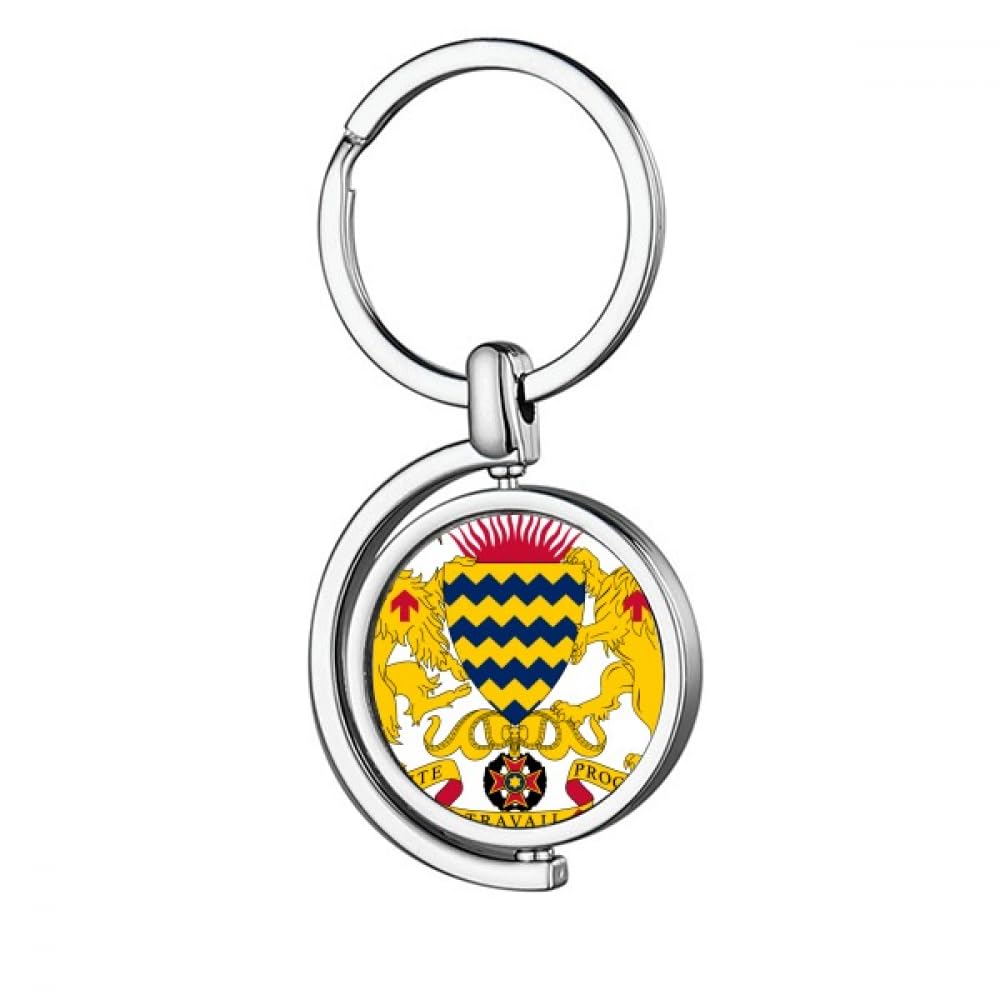 no/noChad National Emblem Country Rotating Keychain Metal Keyring Holder